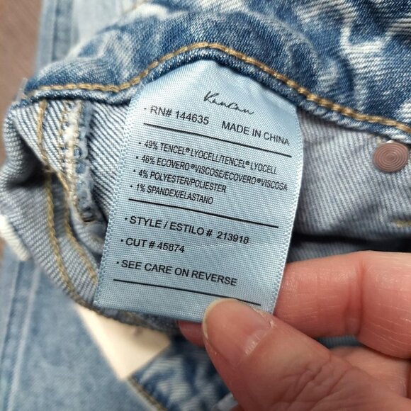 KanCan Light Sandblasted High Rise Porkchop Pocket Straight Jean - Picture 8 of 9